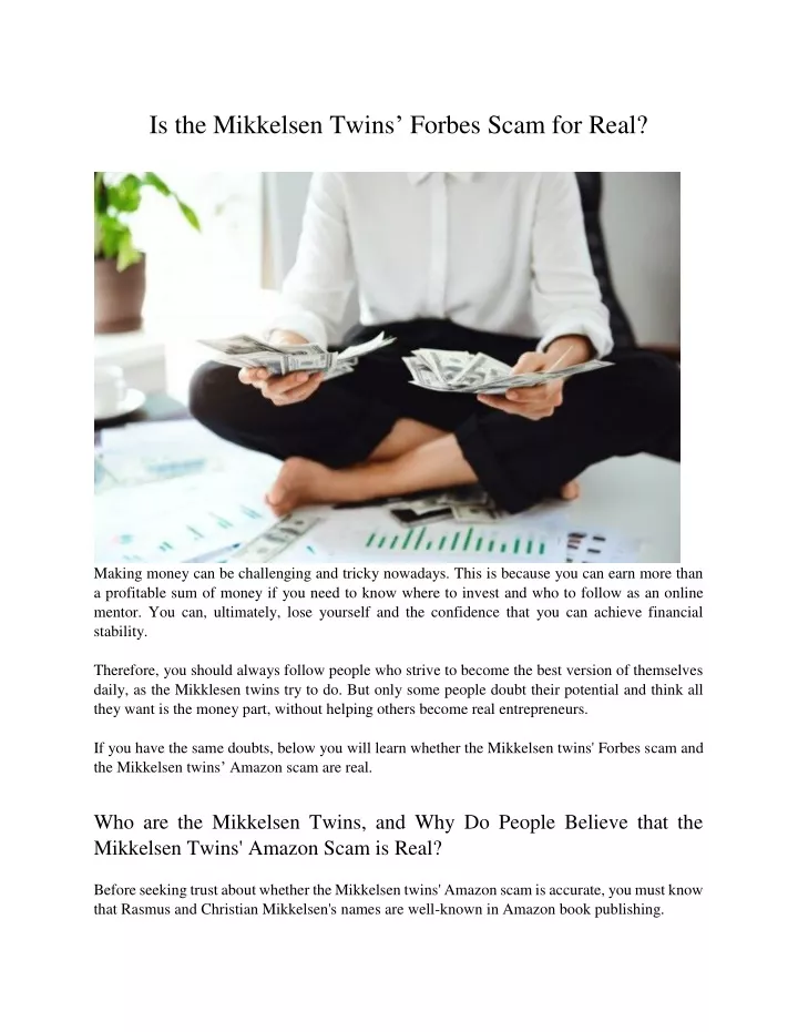 is the mikkelsen twins forbes scam for real