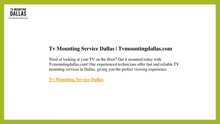 tv mounting service dallas tvmountingdallas