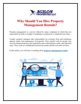 Experience Efficient Rental Property Management Solutions With Agilon Properties