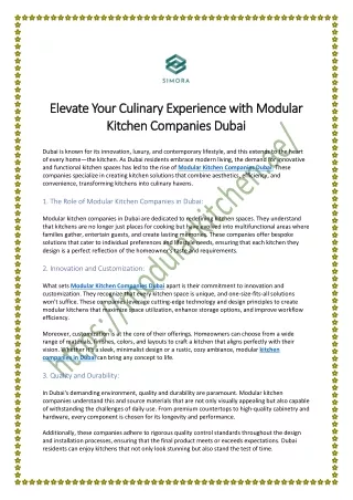 Where can I find a reputable modular kitchen company in Dubai?
