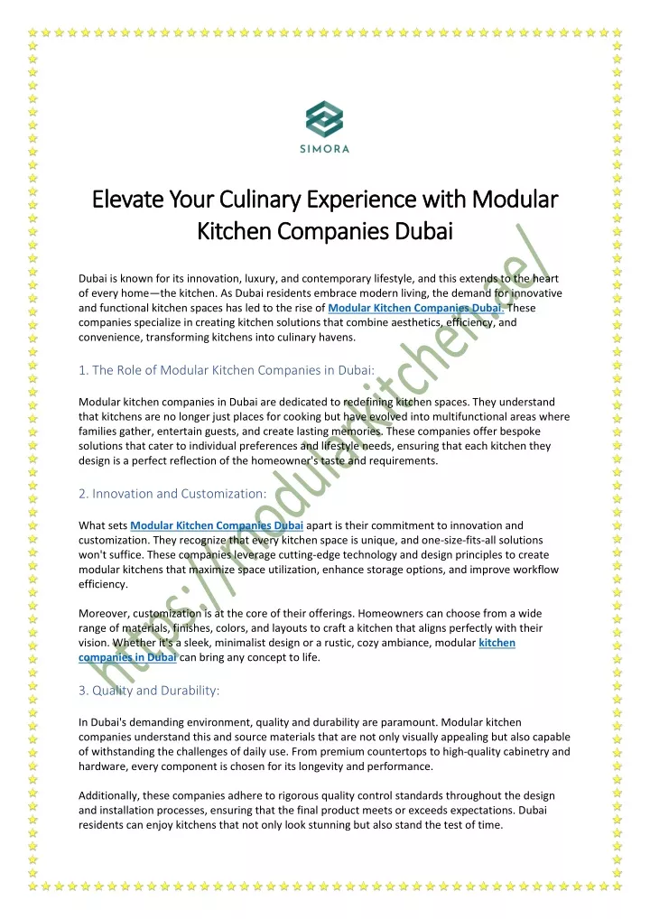 elevate your culinary experience with modular