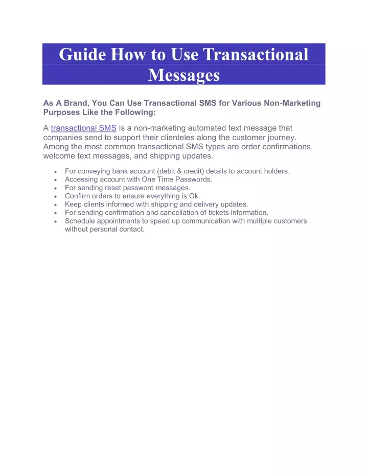 guide how to use transactional messages