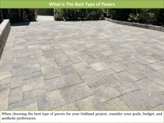 What Is The Best Type of Pavers?
