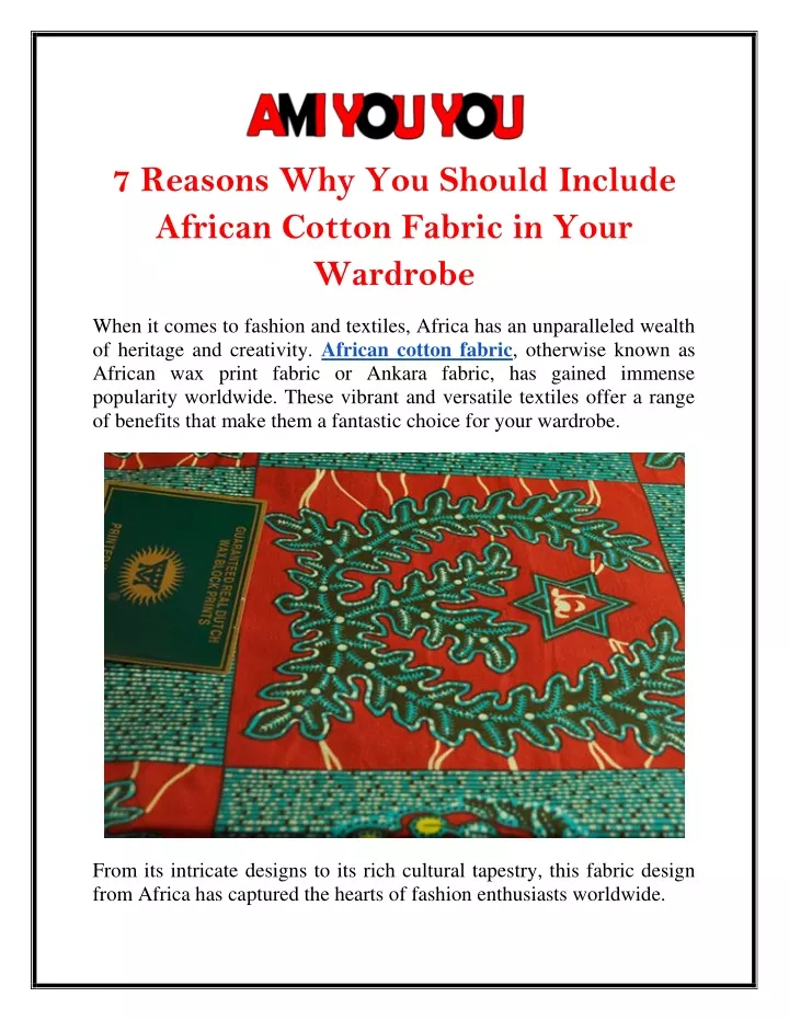 7 reasons why you should include african cotton