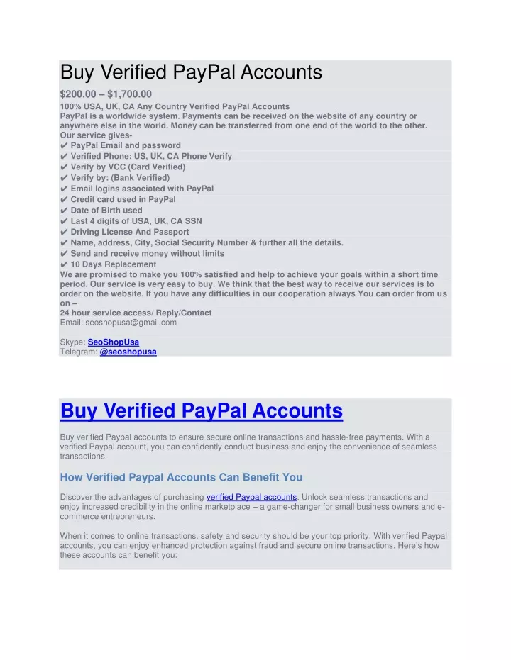 buy verified paypal accounts