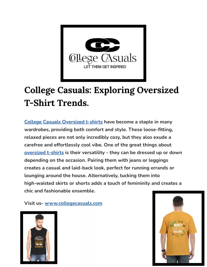 college casuals exploring oversized t shirt trends