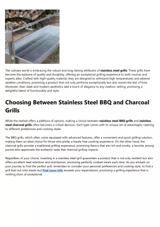 Not known Facts About stainless steel bbq grills