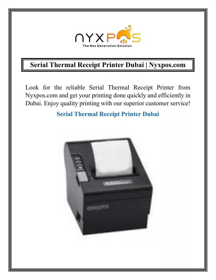 serial thermal receipt printer dubai nyxpos com