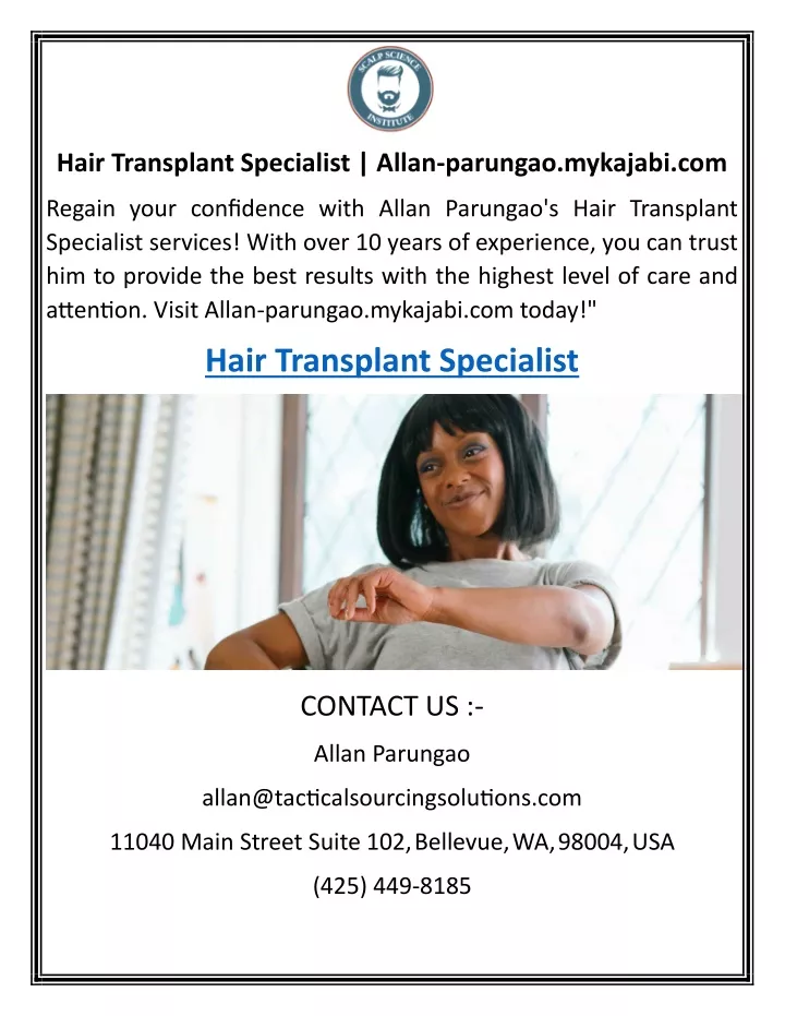 hair transplant specialist allan parungao