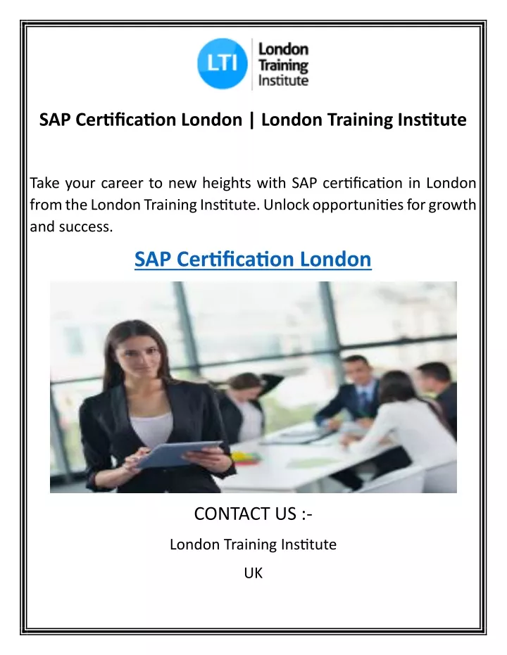 sap certification london london training institute