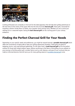 5 Essential Elements For small charcoal grill