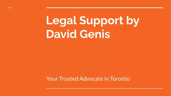 legal support by david genis