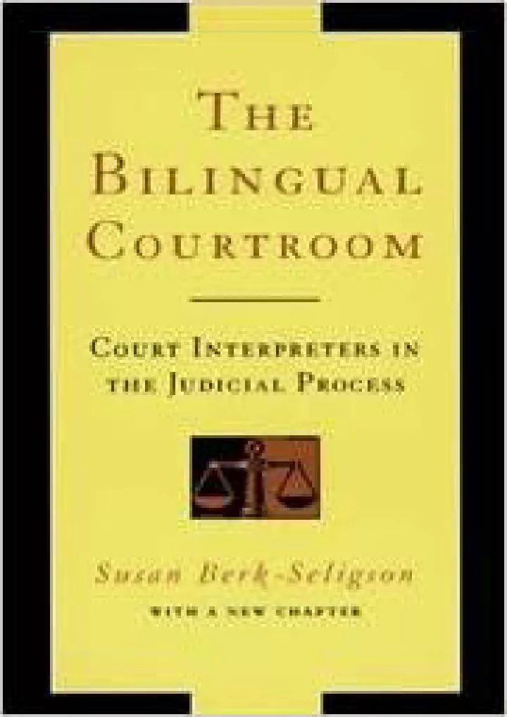 the bilingual courtroom court interpreters