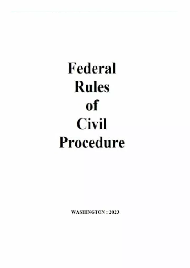 federal rules of civil procedure 2023 edition