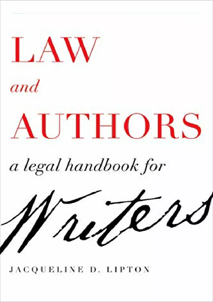 law and authors a legal handbook for writers