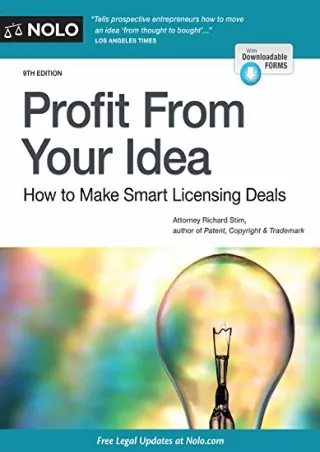 DOWNLOAD [PDF] Profit From Your Idea: How to Make Smart Licensing Deals kin