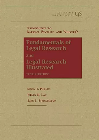 [PDF] DOWNLOAD FREE Assignments to Fundamentals of Legal Research, 10th and