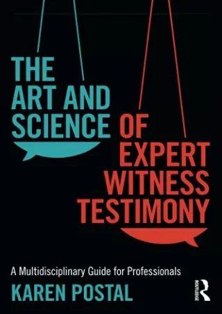 PDF KINDLE DOWNLOAD The Art and Science of Expert Witness Testimony: A Mult