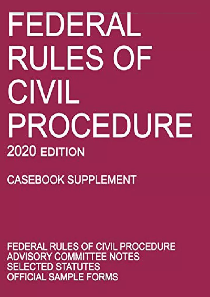 federal rules of civil procedure 2020 edition