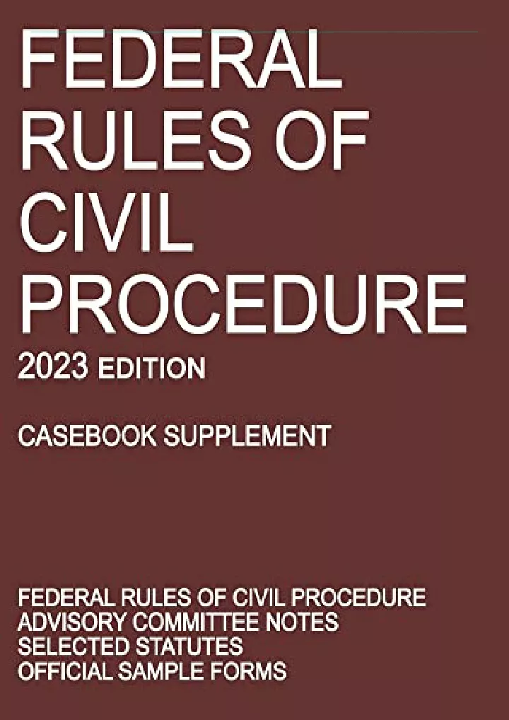 federal rules of civil procedure 2023 edition