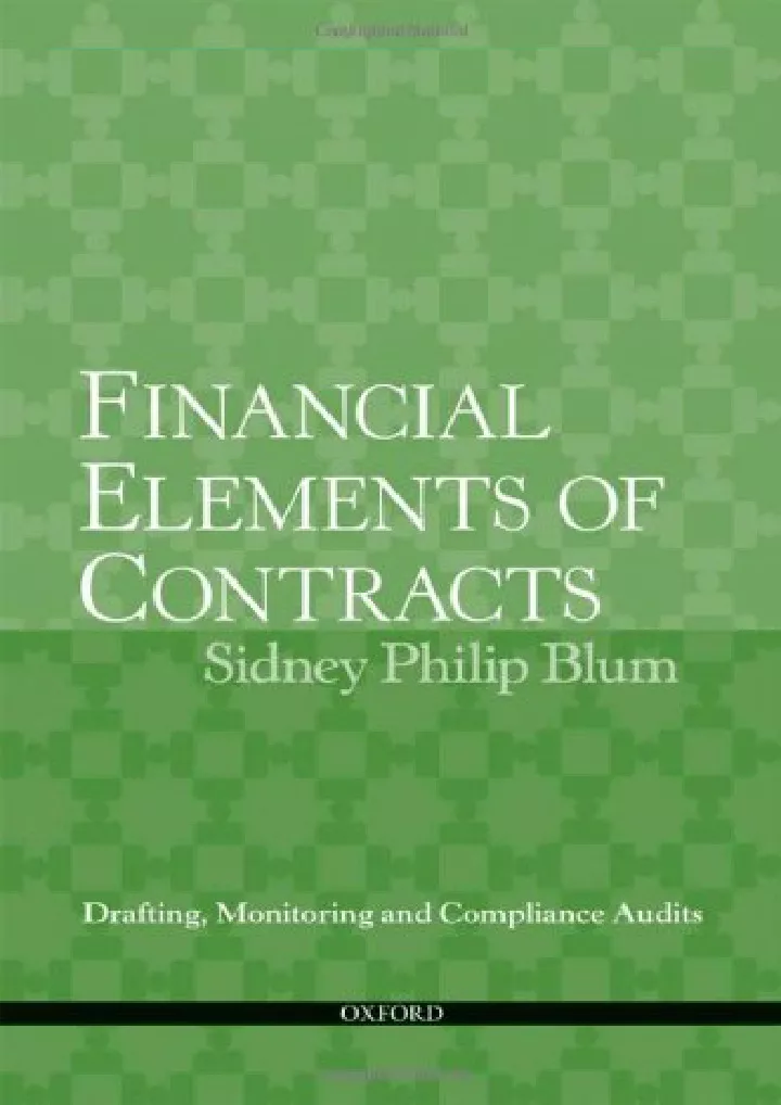 financial elements of contracts drafting
