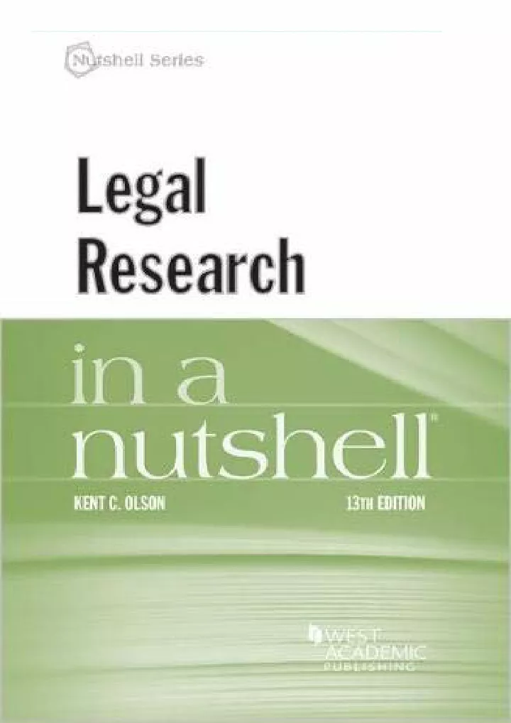 legal research in a nutshell nutshells download