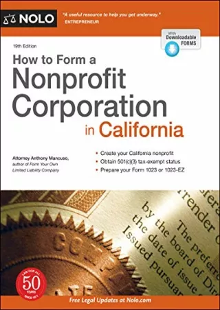 PDF How to Form a Nonprofit Corporation in California kindle