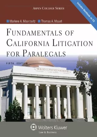 PDF BOOK DOWNLOAD Fundamentals of California Litigation for Paralegals, Fif