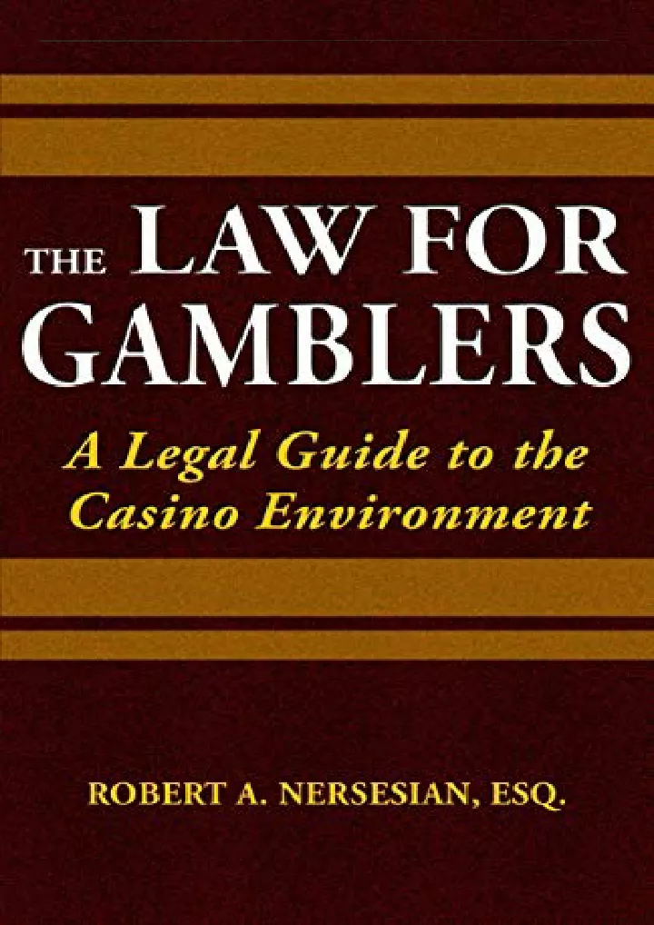 the law for gamblers a legal guide to the casino