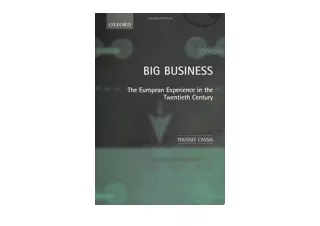 Download Big Business The European Experience in the Twentieth Century unlimited