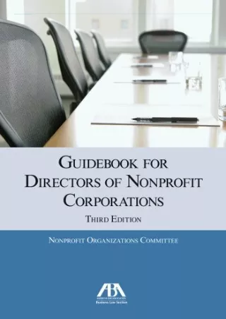 EPUB DOWNLOAD Guidebook for Directors of Nonprofit Corporations ipad