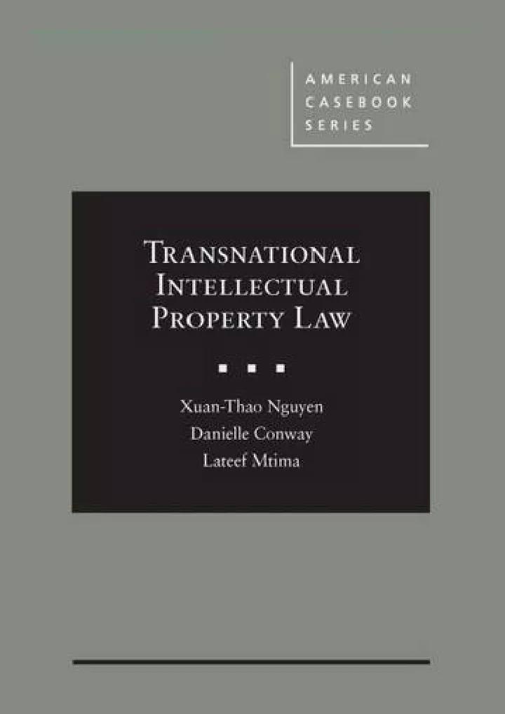 transnational intellectual property law american