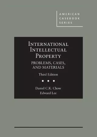 [PDF] DOWNLOAD FREE International Intellectual Property, Problems, Cases, a