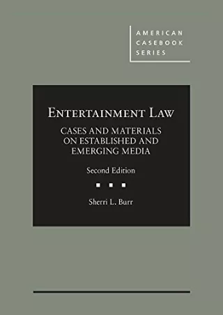 [PDF] READ] Free Entertainment Law, Cases and Materials on Established and