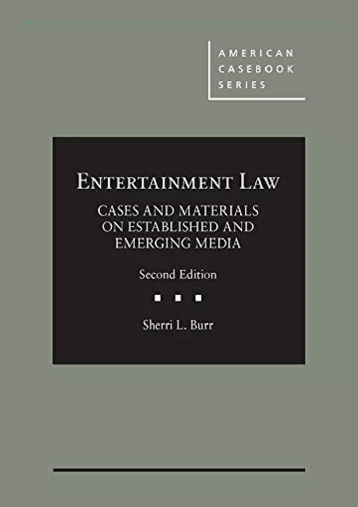 entertainment law cases and materials