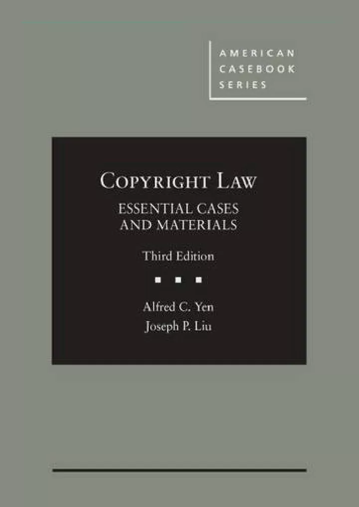 copyright law essential cases and materials