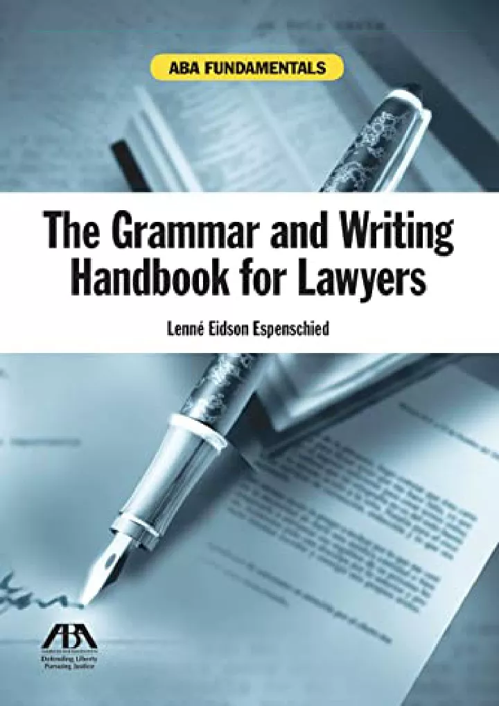 the grammar and writing handbook for lawyers