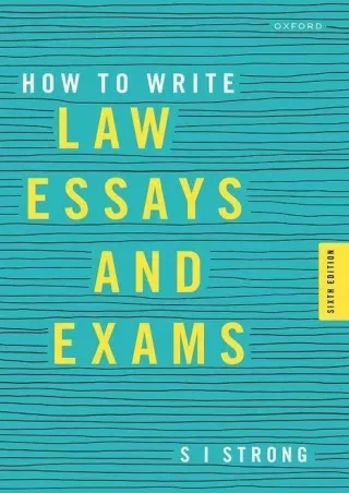 DOWNLOAD [PDF] How to Write Law Essays and Exams 6th Edition kindle