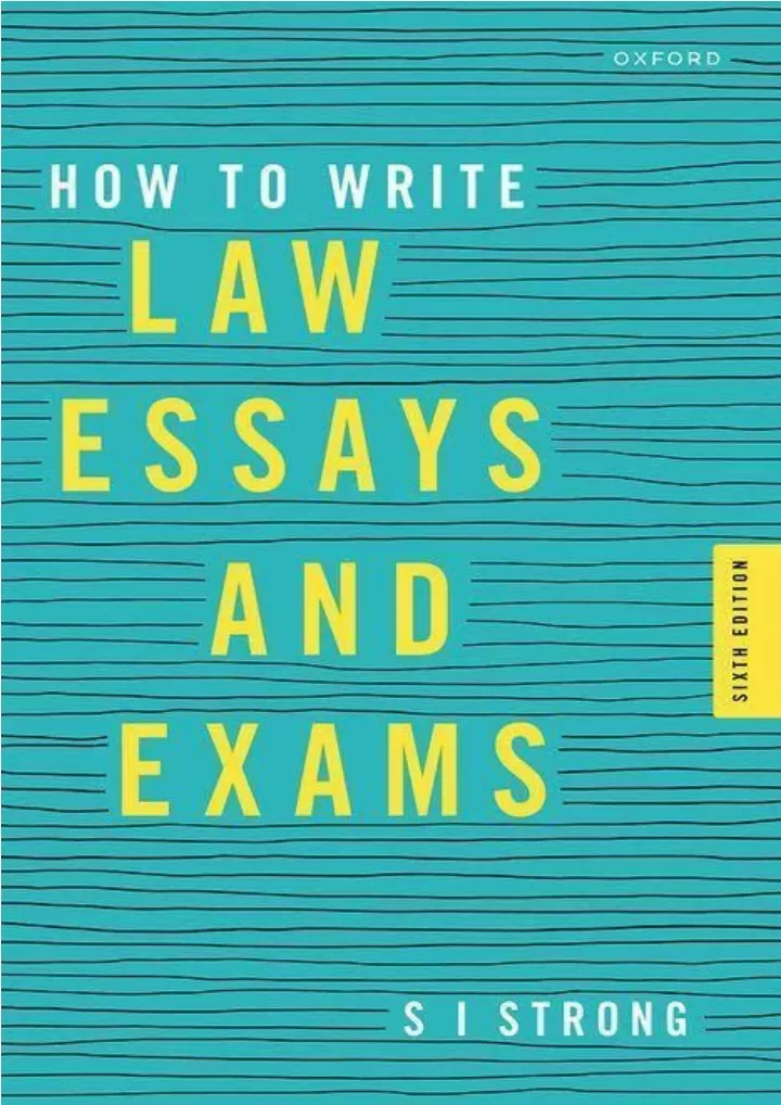 how to write law essays and exams 6th edition