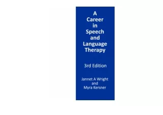 PDF read online A Career in Speech and Language Therapy for ipad