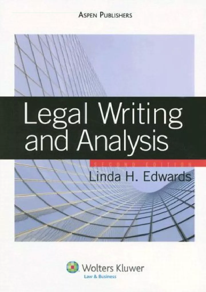 legal writing and analysis download pdf read