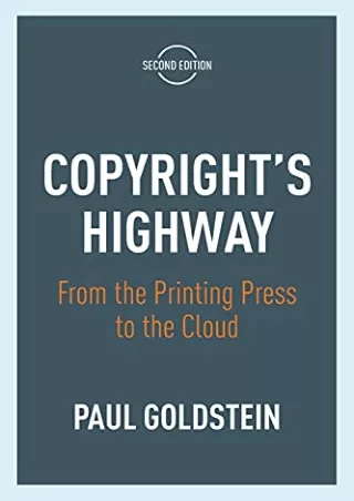 PDF Copyright's Highway: From the Printing Press to the Cloud, Second Editi