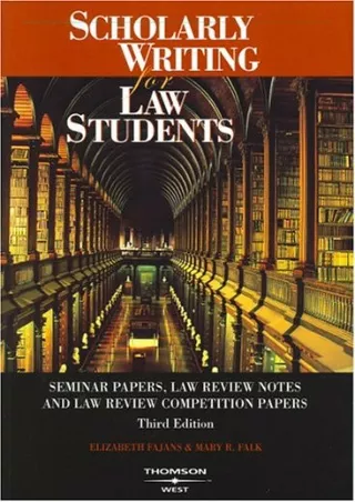 PDF/READ Scholarly Writing for Law Students - Seminar Papers, Law Review No