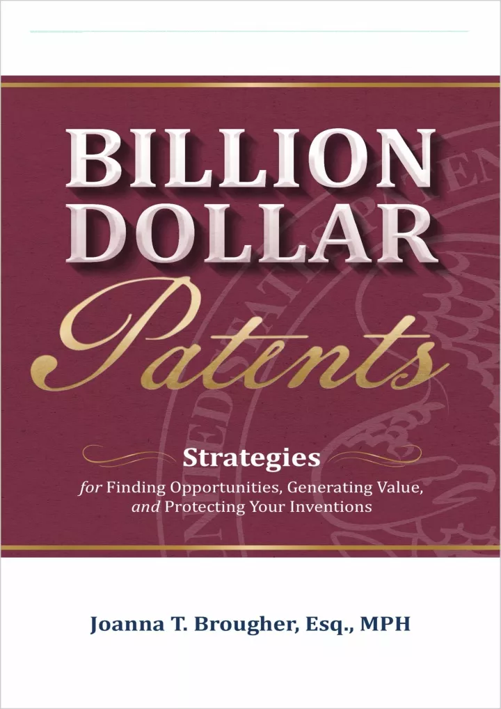 billion dollar patents strategies for finding