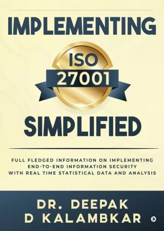 PDF Implementing ISO 27001 Simplified : Full Fledged Information on Impleme