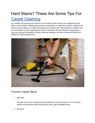 hard stains these are some tips for carpet