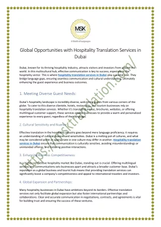 Where can I find reliable hospitality translation services in Dubai?