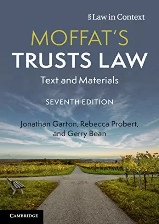 Read Book Moffat's Trusts Law: Text and Materials (Law in Context)