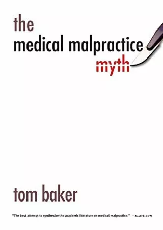 [Ebook] The Medical Malpractice Myth