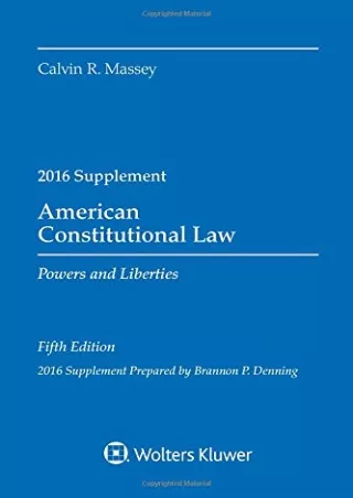 Epub American Constitutional Law: Powers and Liberties 2016 Case Supplement